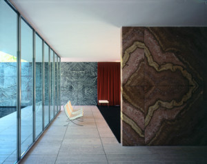 The Barcelona Pavilion by Mies van der Rohe